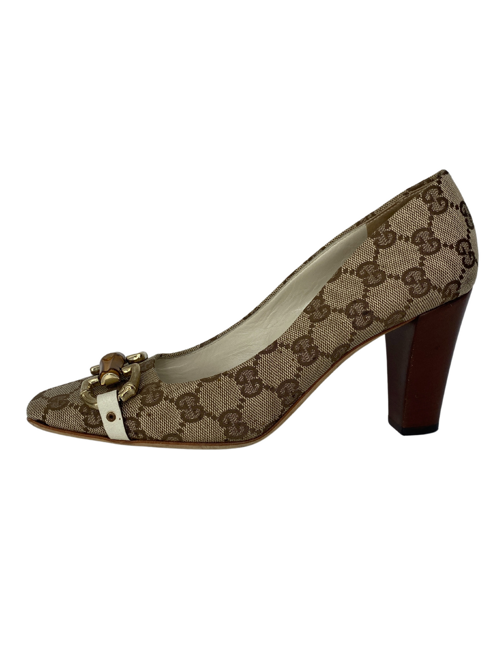 90s Vintage Authentic Pumps Gucci Monogram/brown Canvas -  Israel