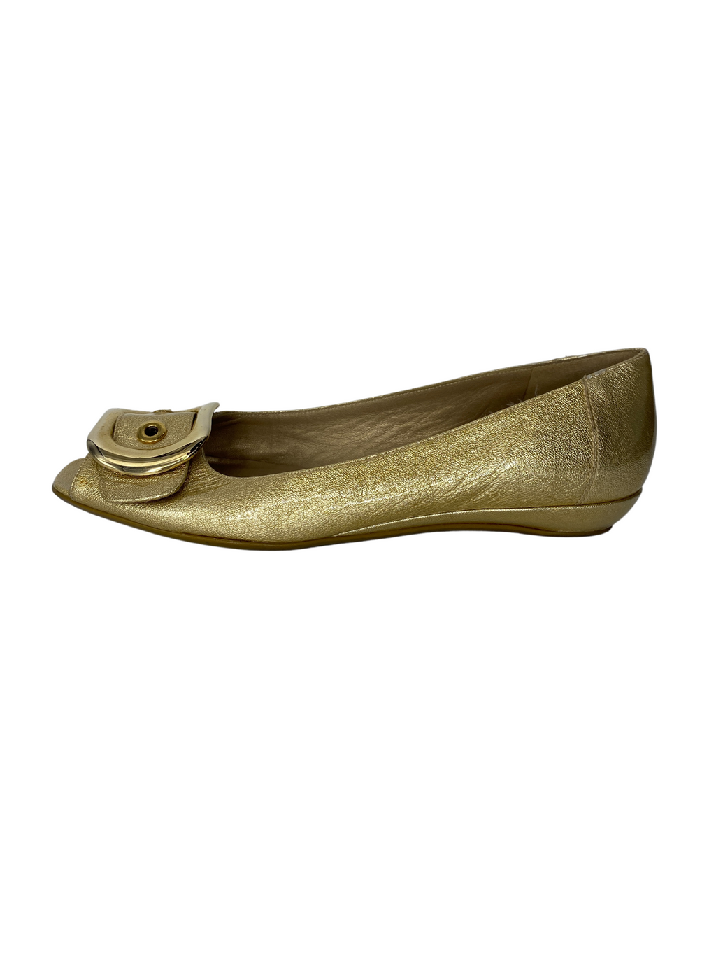 Stuart weitzman online gold flats