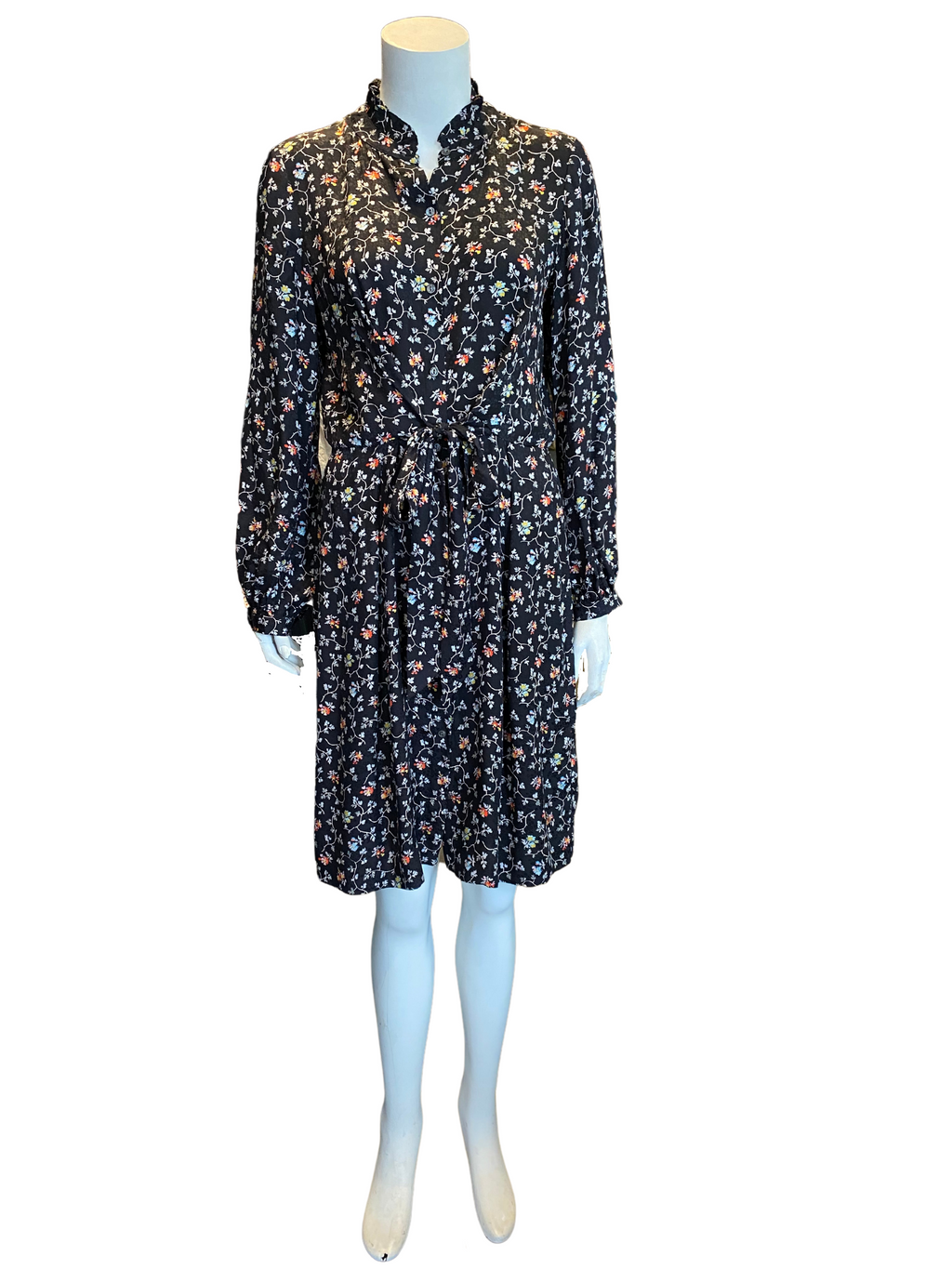 Rebecca Taylor Silk shops Blue Floral Dress