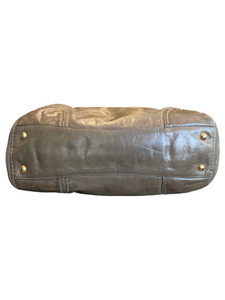 Prada Dark Beige Vitello Shine Leather Top Handle Bag Prada