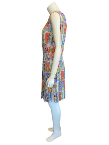 Chanel Silk Floral Pleated Dress, M, FR38, US6